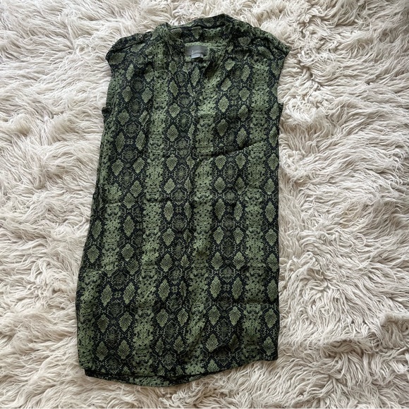 Anthropologie 'Rachel' green/black snakeskin dress with pockets size XS - Picture 6 of 7